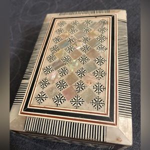 Small Jewelry Box -mother of pearl Egyptian wood